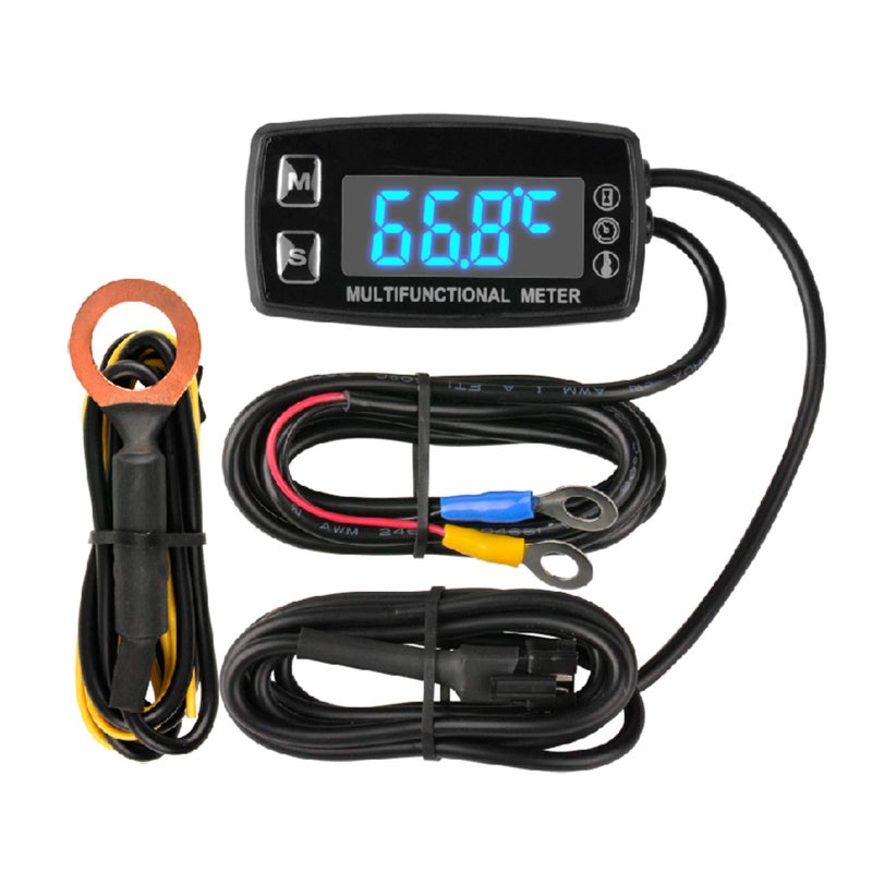 Runleader RL-HM035LT DC12V LED Engine Temp Gauge, Maintenance Hours Tachometer for Gasoline Engine Powered Equipments. - Image 1